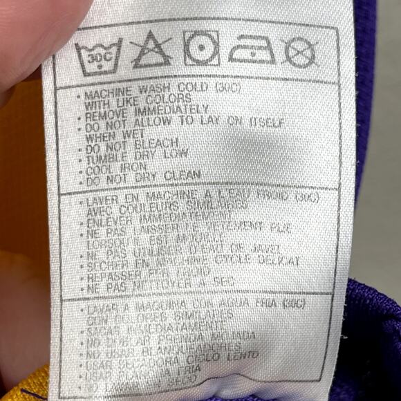VTG Nike Team NBA Los Angeles Lakers Warmup Jersey XXL Yellow Purple LA Y2K - Picture 13 of 15